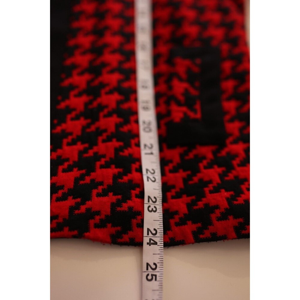 Vintage Victoria Morgan Red Black Houndstooth Corporate Goth Blazer Jacket 10 - Picture 3 of 12